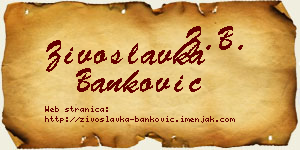 Živoslavka Banković vizit kartica